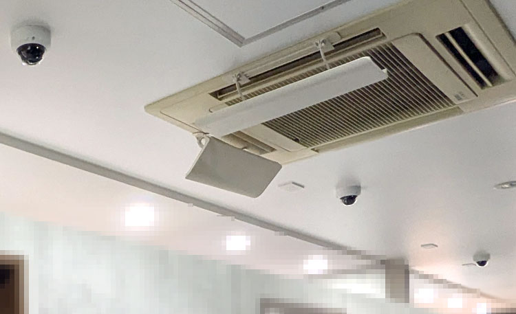 ドーム型ネットワーク防犯カメラの設置